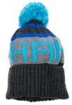 Шапка детская универсальная с ярким пампоном 65P15-069 junior (грифельный/бирюзовый)