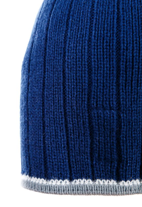 Шапка мужская с цветным ободком 254V001-1 (синий/серый)