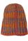Шапка с нашивкой узор меланж 65P2353 (кирпичный/голубой)