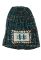 Шапка с нашивкой узор меланж 65P2353 (коричневый/бирюзовый)