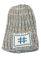 Шапка с нашивкой узор меланж 65P2353 (молочный/оливковый)