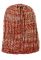 Шапка с нашивкой узор меланж 65P2353 (молочный/терракотовый)