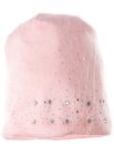 Шапка женская однотонная со стразами 65PF12-011 (розовый)