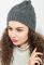 Шапка жіноча однотонна в'язана 65PF2093 (темно-сірий/меланжевий)