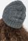 Шапка жіноча однотонна в'язана 65PF2093 (темно-сірий/меланжевий)