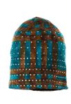 Шапка женская осенне-весенняя 65PF01-01 (хаки/бирюзовый) Шапка женская осенне-весенняя 65PF01-01 (хаки/бирюзовый)
