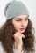 Шапка жіноча з бантом на потилиці 65PF1616 (сірий/меланжевий)