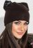 Шапка женская с брошью «Бантик» 65PF1526 (шоколадный)