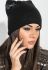 Шапка женская с брошью «Бантик» 65PF1526 (черный)