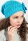 Шапка женская с брошью «Цветок» 65PF0018 (бирюзовый)