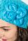 Шапка женская с брошью «Цветок» 65PF0018 (бирюзовый)