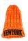 Шапка женская с комбинированной вязкой 259V001-3 (оранжевый)