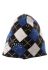 Шапка жіноча шаховий декор 65PF01-02 (чорний/синій)