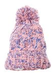Шапка женская вязанная 257V001 (розово-лазурный)