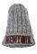 Шапка женская вязанная с нашивкой 259V001-2 (серый/голубой)