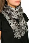 Шарф жіночий 120PELM252-1 (сизий/чорний)
