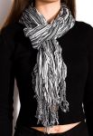 Шарф жіночий 120PELMR006 (чорний/білий)