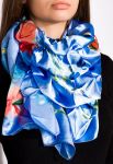 Шарф жіночий 120PELMR019 (блакитний/червоний)