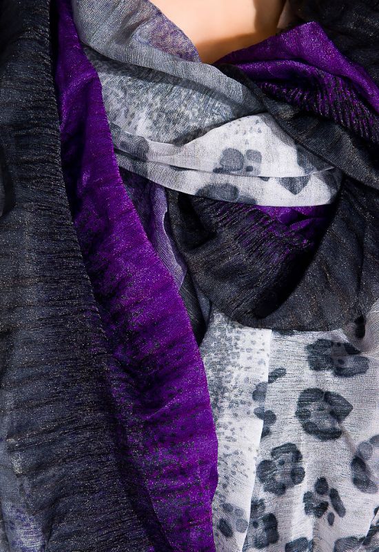 Шарф женский 120PELMR023 (фиолетовый/серый)