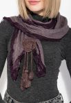 Шарф жіночий з в'язаним декором 73PD0033 (фіолетовий)
