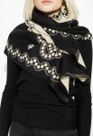 Шарф жіночий яскравий 73PD020 (чорний)