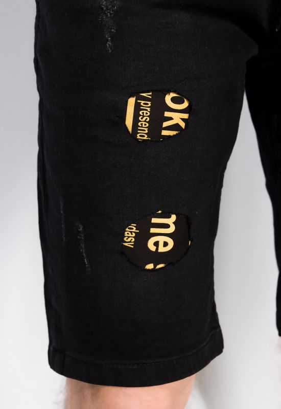 Шорты джинсовые 148P123 (черный/желтый)