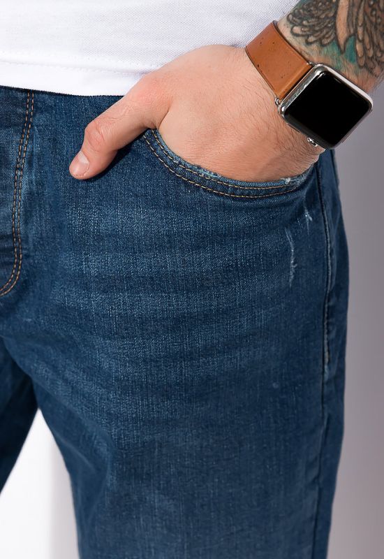 Шорты джинсовые с легкими потертостями 148P110 (синий)