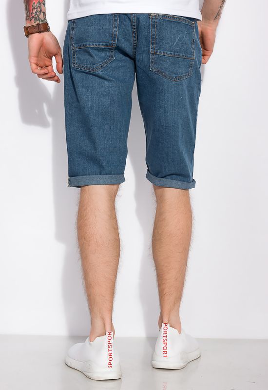 Шорты джинсовые с легкими потертостями 148P110 (светло-синий)