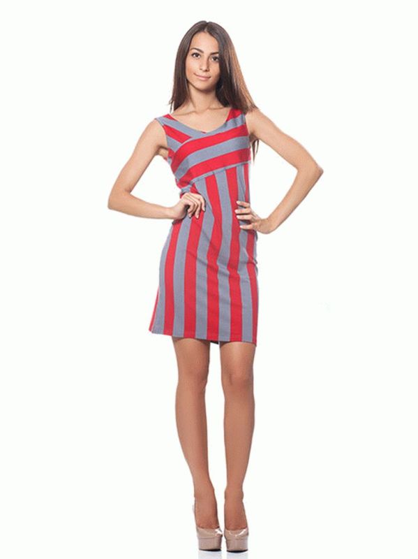 СЛ 077 Платье женское (красный/серый)