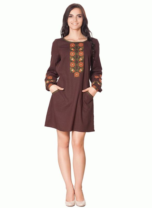 SL 136 Сукня жіноча (коричневий)