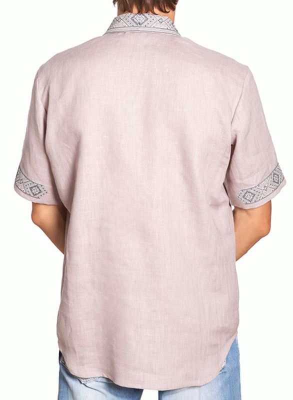 СМ 022 Рубашка-вышиванка мужская (серый)
