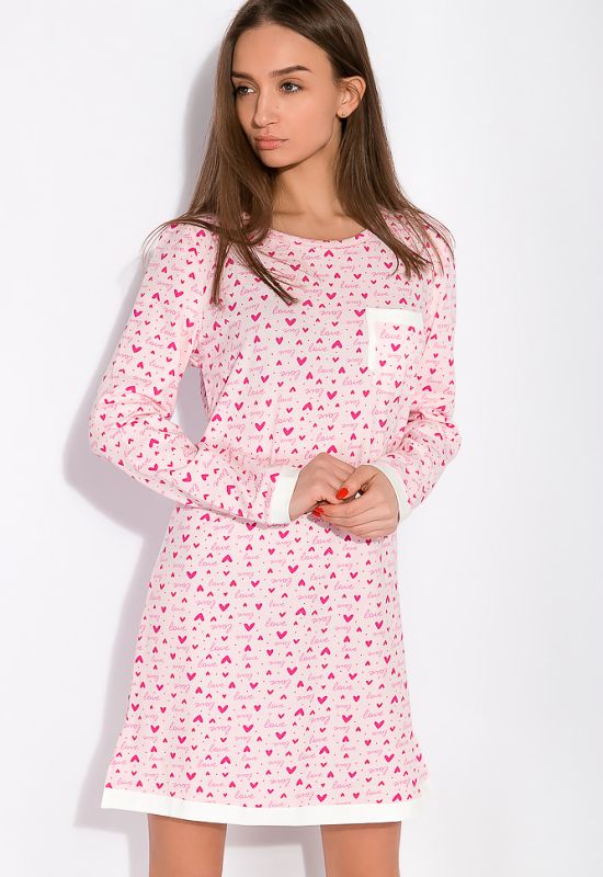 Сорочка женская 107P131-3 (розовый/молочный)