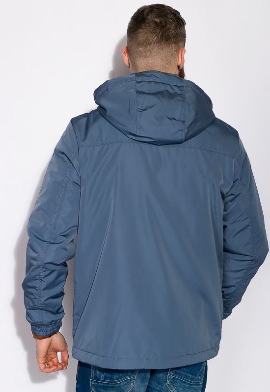 Спортивна однотонна куртка 120PMH1107 (темно-блакитний)