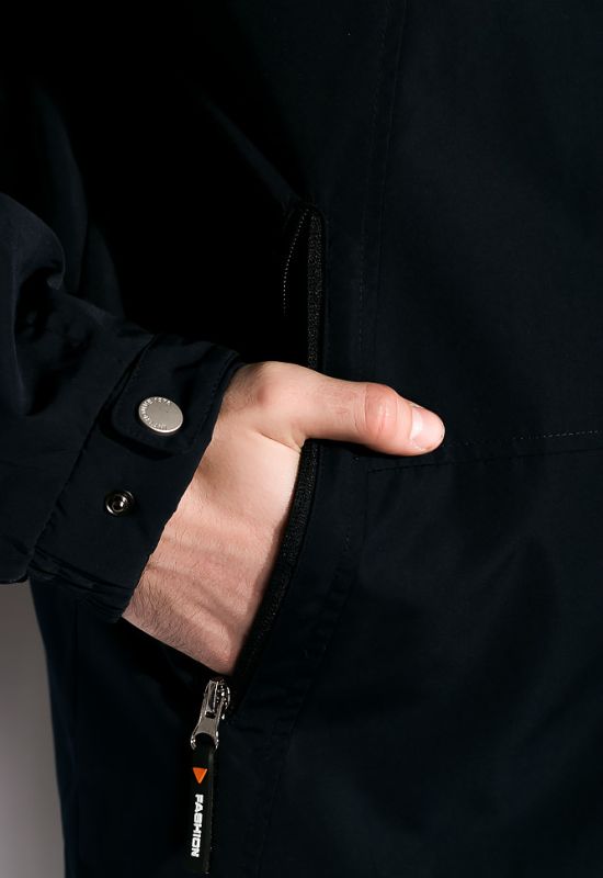 Спортивная однотонная куртка 120PMH1107 (темно-синий)