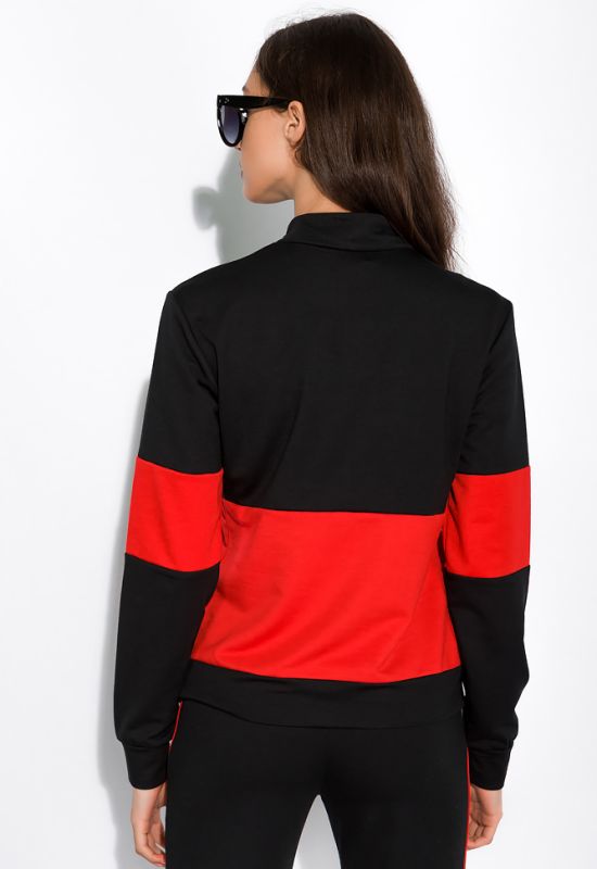 Спортивний костюм з лампасами 151P164 (чорний/червоний)