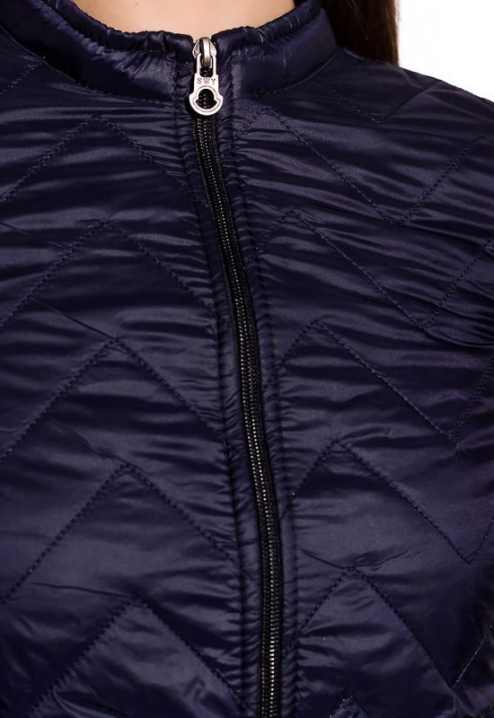 Стеганая женская куртка 120PMH004 (темно-синий)