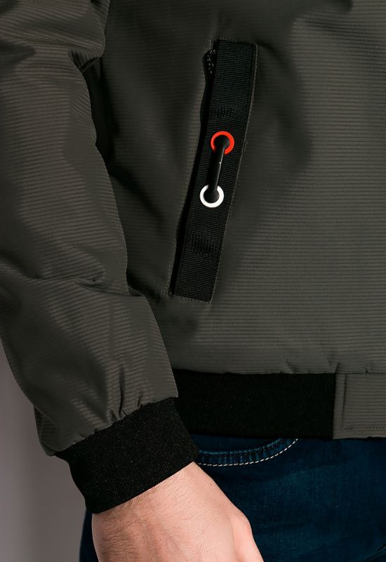 Стильная демисезонная куртка 120PCHB001 (темно-зеленый)