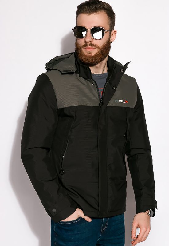 Стильная демисезонная куртка 120PCHB002 (черный/зеленый)
