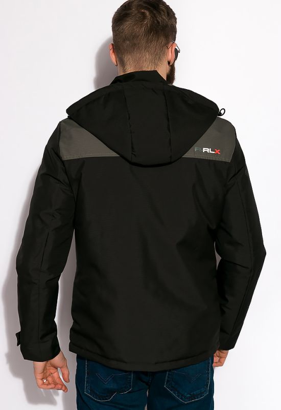 Стильна куртка демісезонна 120PCHB002 (чорний/зелений)