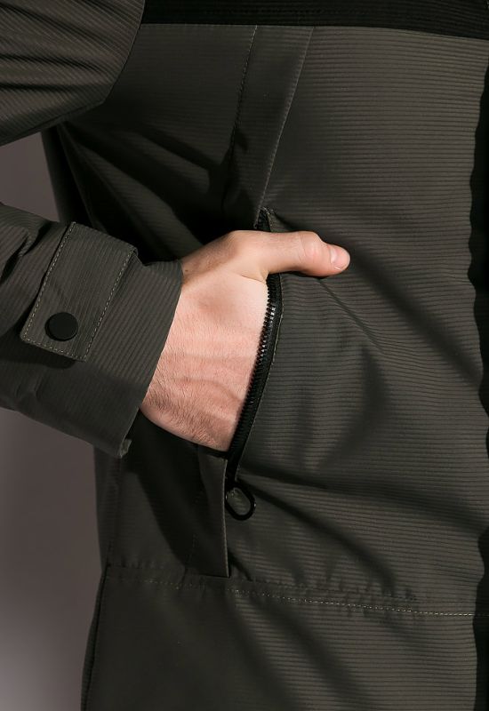 Стильная демисезонная куртка 120PCHB002 (темно-зеленый)
