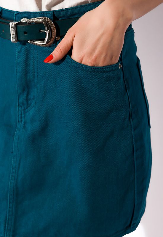Стильная джинсовая юбка 148P201 (бирюзовый)