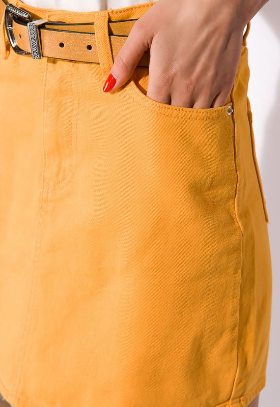 Стильная джинсовая юбка 148P201 (желтый)