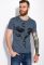 Стильная футболка с принтом 134P002-1 (джинсовый)