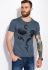 Стильная футболка с принтом 134P002-1 (джинсовый)