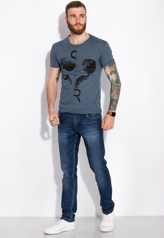 Стильна футболка з принтом 134P002-1 (джинсовий)