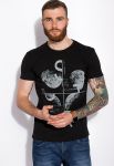 Стильная футболка с принтом 134P002-1 (черный)