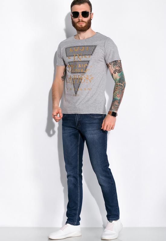 Стильная мужская футболка 148P113-12 (серый/меланжевый)
