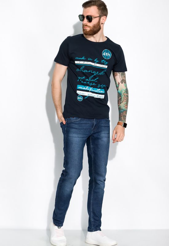 Стильная мужская футболка 148P113-16 (темно-синий)