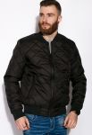 Стильный стеганый бомбер 120PELK378 (черный)