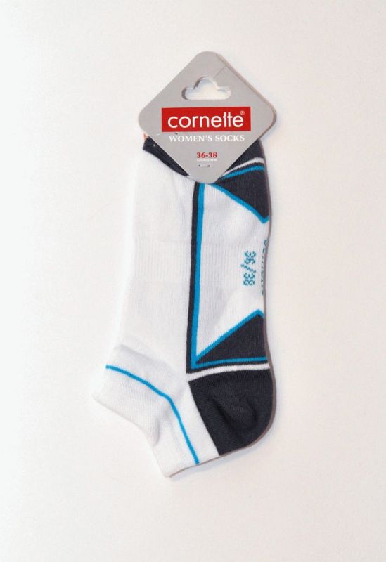 Stopki Dam Короткі жіночі шкарпетки (білий/блакитний)